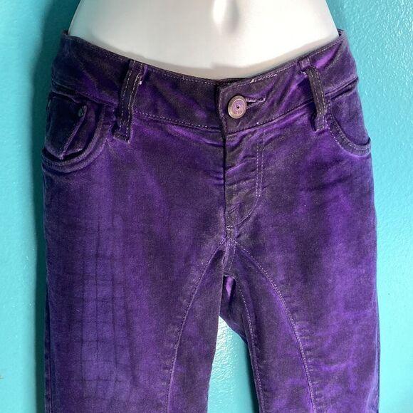 ! ITEM Purple Low Rise Skinny Jeans Fitted Racer Womens Size 26 - Picture 13 of 15